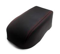 XEBRAD Garniture de couvercle de boîte d'accoudoir de console centrale de voiture, for Mazda, 6 2006-2009 2010 2011 2012 2013 2014 2015 style cuir microfibre Housse d'accoudoir(Black with red)