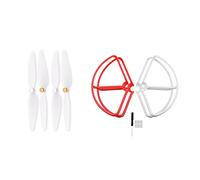 XEBRAD Hélice 1080P Protecteur Garde Pare-Chocs FiMi 4K Drone Accessoires de Remplacement Lame vis Couvercle Fens Accessoires Protection d'hélice de Drone(Red White 4pc Prop)
