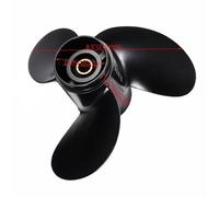 XEBRAD Hélice hors-bord 8.5X7.5, for Tohatsu, for Nissan/ 8-9.8HP, alliage d'aluminium noir, 12 dents cannelées, 3 pales Pale d'hélice hors-bord marine