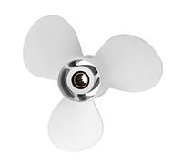 XEBRAD Hélice hors-bord de bateau à 3 pales blanche, 11 3/8x12 90mm, for, 40 48 50 55 60HP, aluminium, 13 dents cannelées diamètre Pale d'hélice hors-bord marine