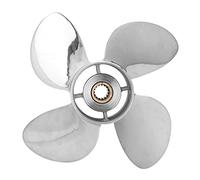 XEBRAD Hélice hors-bord de bateau à 4 pales en acier inoxydable, pas RH 13X19 pouces, for, moteur 50-130HP Pale d'hélice hors-bord marine