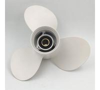 XEBRAD Hélice marine 11 1/8 x 13 for bateau hors-bord, for 25-60 CV 69W-45945-00-EL, aluminium blanc, 3 lames, dents cannelées Pale d'hélice hors-bord marine