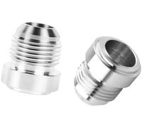 XEBRAD Joint de durite de chauffage de véhicule 2 pièces 8 An mâle à souder sur raccord de bonde en aluminium évasé pour carburant soudable, pour raccords réservoir, connecteur fileté 6 An(BLACK An10)