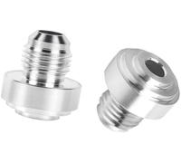 XEBRAD Joint de durite de chauffage de véhicule 2 pièces 8 An mâle à souder sur raccord de bonde en aluminium évasé pour carburant soudable, pour raccords réservoir, connecteur fileté 6 An(BLACK An6)