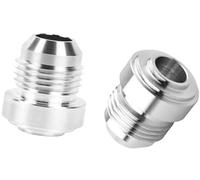 XEBRAD Joint de durite de chauffage de véhicule 2 pièces 8 An mâle à souder sur raccord de bonde en aluminium évasé pour carburant soudable, pour raccords réservoir, connecteur fileté 6 An(BLACK An8)