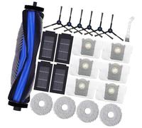 XEBRAD Kit d'accessoires 22 pièces for aspirateur Ecovacs Deebot T50 Max, T50 Pro, T50 Omni, T50 Pro Omni, T50 Max Pro Omni: 1 Brosse Principale, 4 filtres, 4 lingettes, 6 brosses latérales, 6 Sacs à