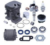 XEBRAD Kit de carter de moteur de vilebrequin à piston cylindre, for STIHL, MS170 MS180 017 018 MS 180 170 tronçonneuse admission plaquée 38 mm Joint de carburateur