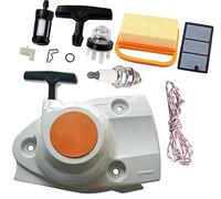XEBRAD Kit de démarrage à rappel avec filtre air, for scies tronçonner STIHL, TS410 TS420 TS480i TS500i, remplace OEM 4238 190 0300, 140 4401 Lanceur pour outils de jardin