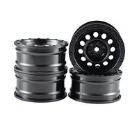 XEBRAD Lot de 4 Jantes de Roue ABS 1/10 RC for Voiture, 1,9 Pouces, for Axial, SCX10 90046 D90, for, for Traxxas, TRX-4 AXI03007, for, for Tamiya, D90 RC Crawler Wheel Hex(Schwarz)