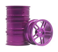 XEBRAD Lot de 4 Jantes en Alliage d'aluminium for HPI, for HSP, modèle RC 1:10 de Voiture de Course sur Route, for HSP, 94123/94122/94103 D4/D3/CS 106 All(Purple)