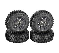 XEBRAD Lot de 4 Jantes en Caoutchouc avec Micro-Roues de 49 x 18 mm for Voiture sur chenilles 1/24 RC, for Axial, SCX24 90081, for RGT, Accessoires de Voiture