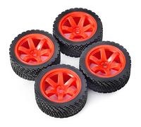 XEBRAD Lot de 4 Jantes en Caoutchouc hexagonales de 12 mm et 67 mm for Roues 1/10 Rolly, for HPI, WR8, for HSP, 94177, for Wltoys, Voiture RC 1/14 144001, for Tamiya, Voiture de Rallye(8006 704 Red)