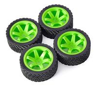 XEBRAD Lot de 4 jantes en caoutchouc hexagonales de 12 mm et 67 mm for roues 1/10 Rolly, for HPI, WR8, for HSP, 94177, for Wltoys, voiture RC 1/14 144001, for Tamiya, voiture de rallye(8006 703 green)