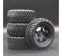 XEBRAD Lot de 4 Jantes Tout-Terrain en Caoutchouc de 75 mm et pneus hexagonaux for Voiture d'escalade, for HSP, for HPI, Composants 1:10(6030-7004)