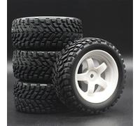 XEBRAD Lot de 4 Jantes Tout-Terrain en Caoutchouc de 75 mm et pneus hexagonaux for Voiture d'escalade, for HSP, for HPI, Composants 1:10(6034-7004)