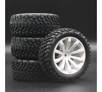 XEBRAD Lot de 4 Jantes Tout-Terrain en Caoutchouc de 75 mm et pneus hexagonaux for Voiture, for HSP, for HPI, Composants 1:10(602-7004)
