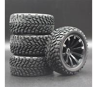 XEBRAD Lot de 4 Jantes Tout-Terrain en Caoutchouc de 75 mm et pneus hexagonaux for Voiture, for HSP, for HPI, Composants 1:10(601-7004)