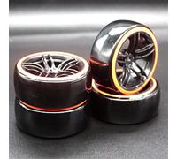 XEBRAD Lot de 4 pneus de Jante de Voiture RC 1:10 en ABS, for HSP, 94123/94122/94103/D4/D3(9065-5005Y)