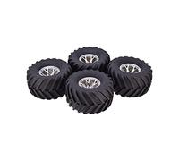XEBRAD Lot de 4 pneus en Caoutchouc AX-3003 de 135 mm, Jantes ABS, moyeu 1/10 RC Bigfoot, for HSP, for HPI, for Monster, pièces de Rechange for modèle de Camion(Silver)