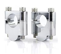 XEBRAD Pince de guidon moto 22mm 7/8, barre graisse, billette CNC for CBX 750 FMX 650 NT V NX SLR XL 1000 VTR1000F Collier de serrage pour guidon de moto(Chrome Riser 30mm)