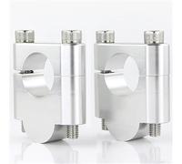 XEBRAD Pince de guidon moto 22mm 7/8, barre graisse, billette CNC for CBX 750 FMX 650 NT V NX SLR XL 1000 VTR1000F Collier de serrage pour guidon de moto(Silver Riser 30mm)
