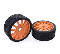 XEBRAD Pneus en Caoutchouc 100 mm Roues 17 mm Hex Redcat for HSP, for HPI, for, for Kyosho, for Hobao Team, for LOSI, for Carson, 1/8 Buggy on-Road RC Car(2pcs F08426B)