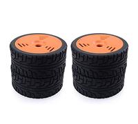 XEBRAD Pneus en Caoutchouc 100 mm Roues 17 mm Hex Redcat for HSP, for HPI, for, for Kyosho, for Hobao Team, for LOSI, for Carson, 1/8 Buggy on-Road RC Car(4pcs F08426E)