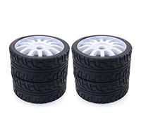 XEBRAD Pneus en Caoutchouc 100 mm Roues 17 mm Hex Redcat for HSP, for HPI, for, for Kyosho, for Hobao Team, for LOSI, for Carson, 1/8 Buggy on-Road RC Car(4pcs F08426A)