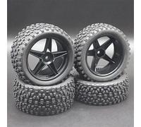 XEBRAD Pneus et Roues for Voiture Tout-Terrain RC à l'échelle 1/10, for HSP, 94166/94107/94106, 4 pièces(Schwarz)
