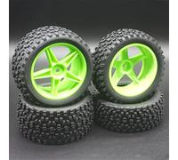 XEBRAD Pneus et Roues for Voiture Tout-Terrain RC à l'échelle 1/10, for HSP, 94166/94107/94106, 4 pièces(Green)