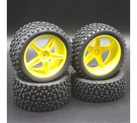 XEBRAD Pneus et Roues for Voiture Tout-Terrain RC à l'échelle 1/10, for HSP, 94166/94107/94106, 4 pièces(Yellow)