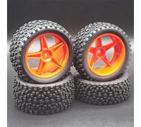 XEBRAD Pneus et Roues for Voiture Tout-Terrain RC à l'échelle 1/10, for HSP, 94166/94107/94106, 4 pièces(Rot)