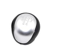 XEBRAD Pommeau de levier de vitesse de voiture en cuir 5 6 vitesses, for Hyundai, IX35 2012 2013 2014 2015 2016, for Kia, Cerato 2 Cache-soufflet de levier de vitesse(BLACK 5 speed silver)