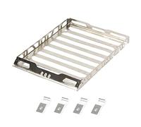 XEBRAD Porte-Bagages de Toit en métal, for FMS, for EazyRC, for Arizona, for Jeep, Voiture RC 1/18 Galerie de Toit pour Voiture Miniature(Silver)