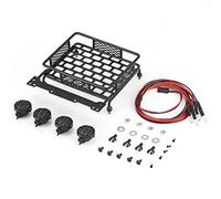 XEBRAD Porte-Bagages de Toit, for Tamiya, CC01, for Axial, SCX10 D90 1/10 RC Car Off-Road Crawler avec Barre projecteurs Galerie de Toit pour Voiture Miniature