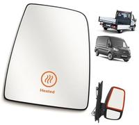 XÉBRAD Verre de rétroviseur chauffant supérieur droit avec plaque support, pour Ford, pour Transit Mk8 2014 2025 côté conducteur 1823995 remplacement du verre du rétroviseur de voiture