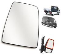 XÉBRAD Verre de rétroviseur supérieur droit non chauffé avec plaque support, pour Ford, pour Transit Mk8 2014 2024 côté conducteur BK31-17K740-BA remplacement du verre du rétroviseur de voiture