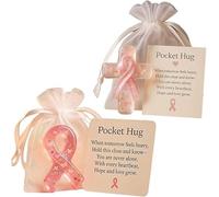 Xebular Câlin de poche pour la sensibilisation au cancer du sein - Ruban rose - Soulage la pression du traitement et inspire les patients à surmonter la maladie pour un souvenir décoratif (2 pièces