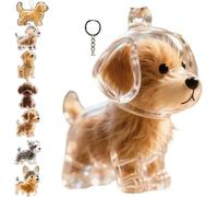Xebular Porte-clés collecteur de poils de chien - Boîte de rangement commémorative pour poils d'animaux, porte-clés transparent mignon pour poils de chien, bouteille de collection de poils d'animaux