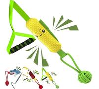 Xebular Shark Tug of War Dog Toy, Interactive Heavy Duty Pull Squeaky Rope Toys for Aggressive Chewers, Squeaky Dog Tug Toy for Outdoor Training, Boredom Relief (Corn)