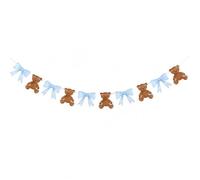 Xecamuvila Guirlande décorative Ours - Design Unique avec des Rubans Bleus pour décoration d'anniversaire, Baby Shower et fiançailles