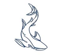 Xedatric Décoration murale en métal bleu requin - Décoration murale de style nautique accrocheur pour salles de bains, chambres et maisons - Œuvre d'art d'animaux marins durables, décoration côtière