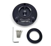 XEDLAMP for, MT07 MT-07 FZ07 FZ-07 2014 2015 2016 CNC, Couvercle de Bouchon de réservoir de Carburant de Moto en Aluminium sans clé Clé de Verrouillage du Bouchon de réservoir(Black and Black)