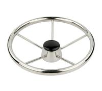 XEDLAMP Volant de bateau 13,5 pouces en acier inoxydable à branches, 25 degrés Plaque de commande de gouvernail