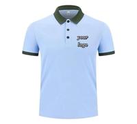 XEDLIY Polo Personnalisé Vêtements De Travail Logo Brodé Personnalisé Culture d'entreprise Publicité Travail Manches Courtes Sky Blue,XL