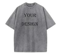 XEDLIY T-Shirt Unisexe en Coton Délavé, Imprimé sur Mesure DIY avec Votre Photo Ou Votre Logo Préféré, Haut Oversize Tendance Color2,XL