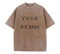 XEDLIY T-Shirt Unisexe en Coton Délavé, Imprimé sur Mesure DIY avec Votre Photo Ou Votre Logo Préféré, Haut Oversize Tendance Color3,XXL