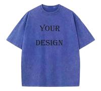 XEDLIY T-Shirt Unisexe en Coton Délavé, Imprimé sur Mesure DIY avec Votre Photo Ou Votre Logo Préféré, Haut Oversize Tendance Color4,M