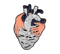 XEDZ Broche en émail en forme de cœur avec rose, interrupteur, champignon, papillon, océan, cœur, dessin animé, métal, badge, punk, Normale, Métal non précieux