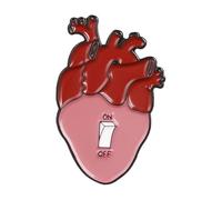 XEDZ Broche en émail en forme de cœur avec rose, interrupteur, champignon, papillon, océan, cœur, dessin animé, métal, badge, punk, Normale, Métal non précieux